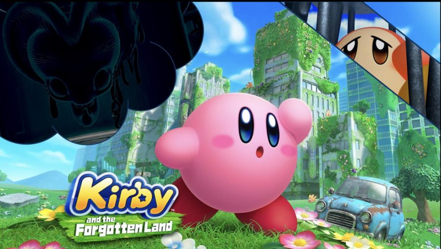 Kirby and the Forgotten Land box art plus in-game Art.