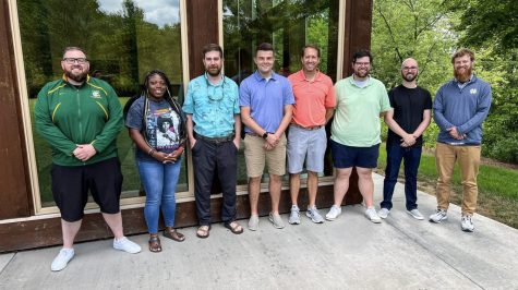 Pictured from left to right: Gabriel Rodriguez ’11, Dr. Kendra Nolan, Dr. Michael Hinton ’99, Andrew Gottbrath, Chris Tinius, Mark Wolz ’09, Andrew Stairs ’10, and Thomas Mann ’10.