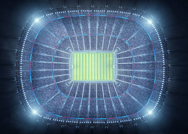 An imaginary stadium was modelled and rendered.