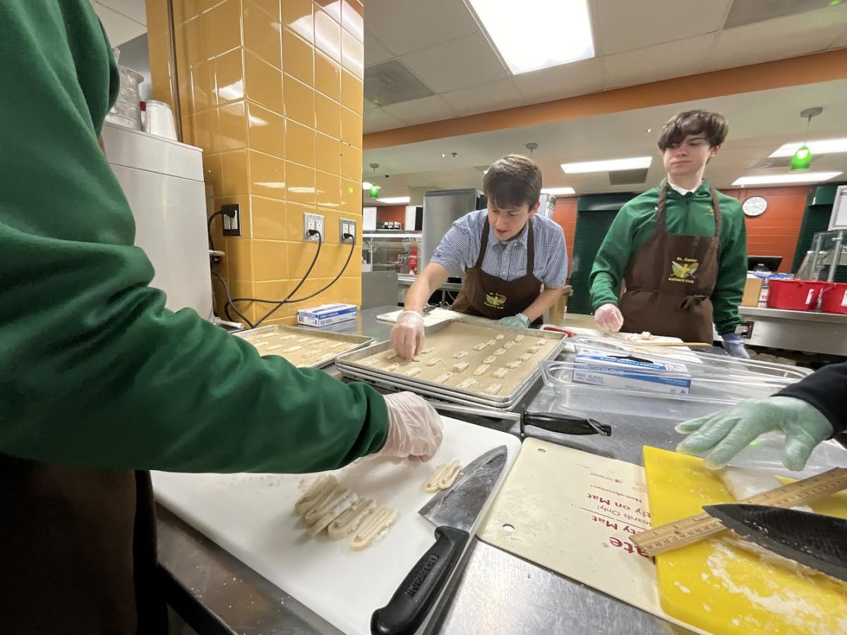 St. X Culinary Club members preparing palmiers