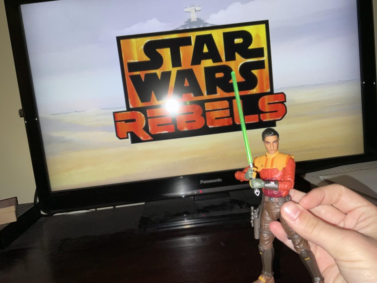 Ezra Bridger in front of the home screen (Photo by Joseph Schuhmann)