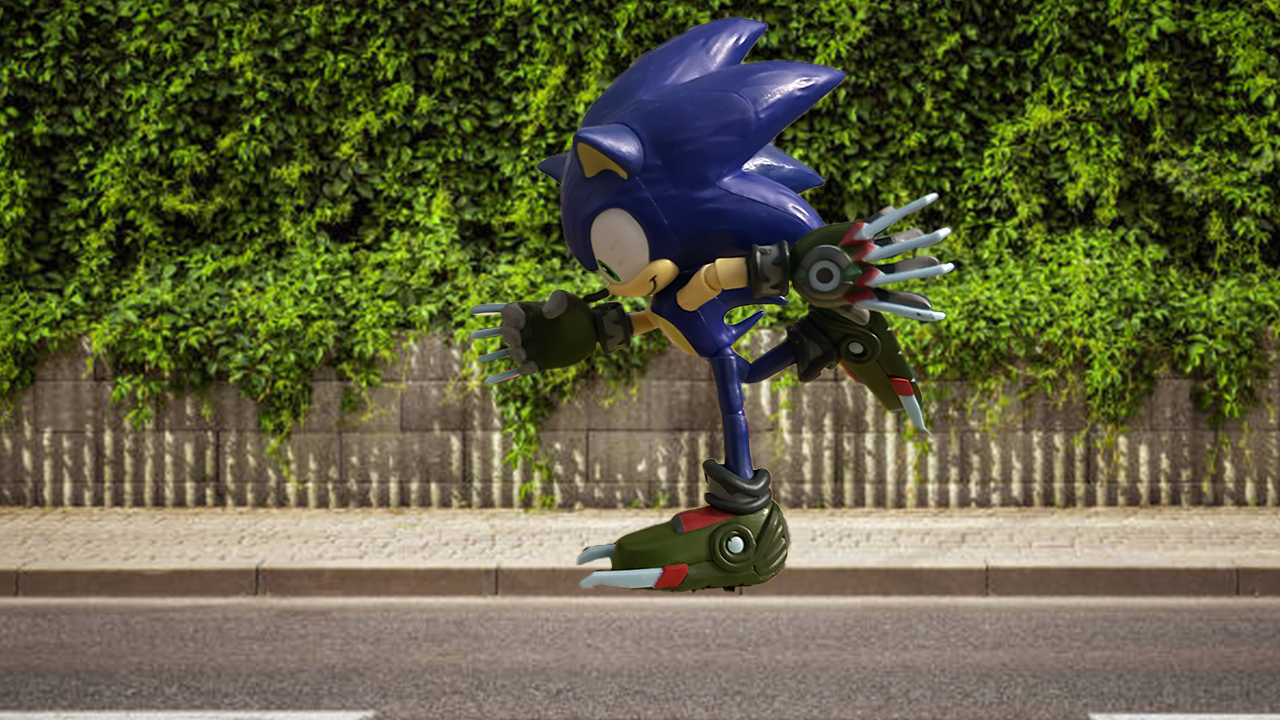 Sonic on his morning jog.