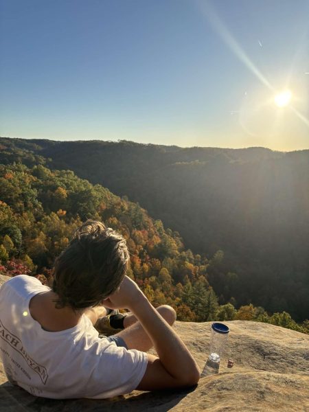 Senior enjoying the wonderful view (photo by Walker Bush)