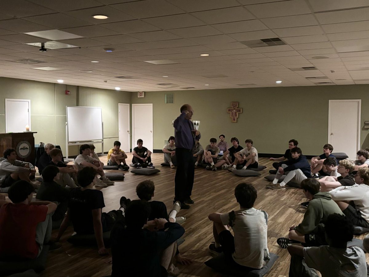 Mr. Bornschein talks to the retreatants (Photo courtesy of Cathy Reynolds)