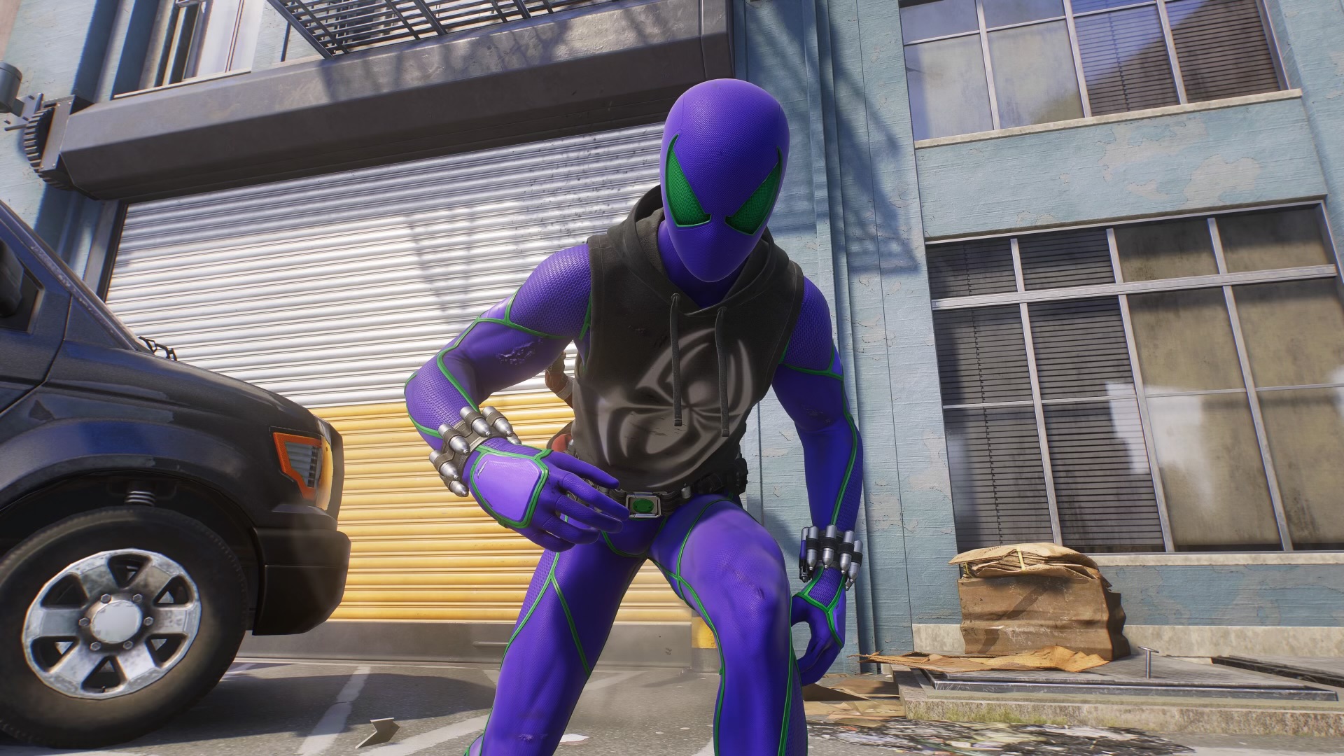 The Scarlet Spider Suit (Style 2) for Peter Parker (Captured in Photo Mode of Marvel’s Spider-Man 2 on the PlayStation 5)