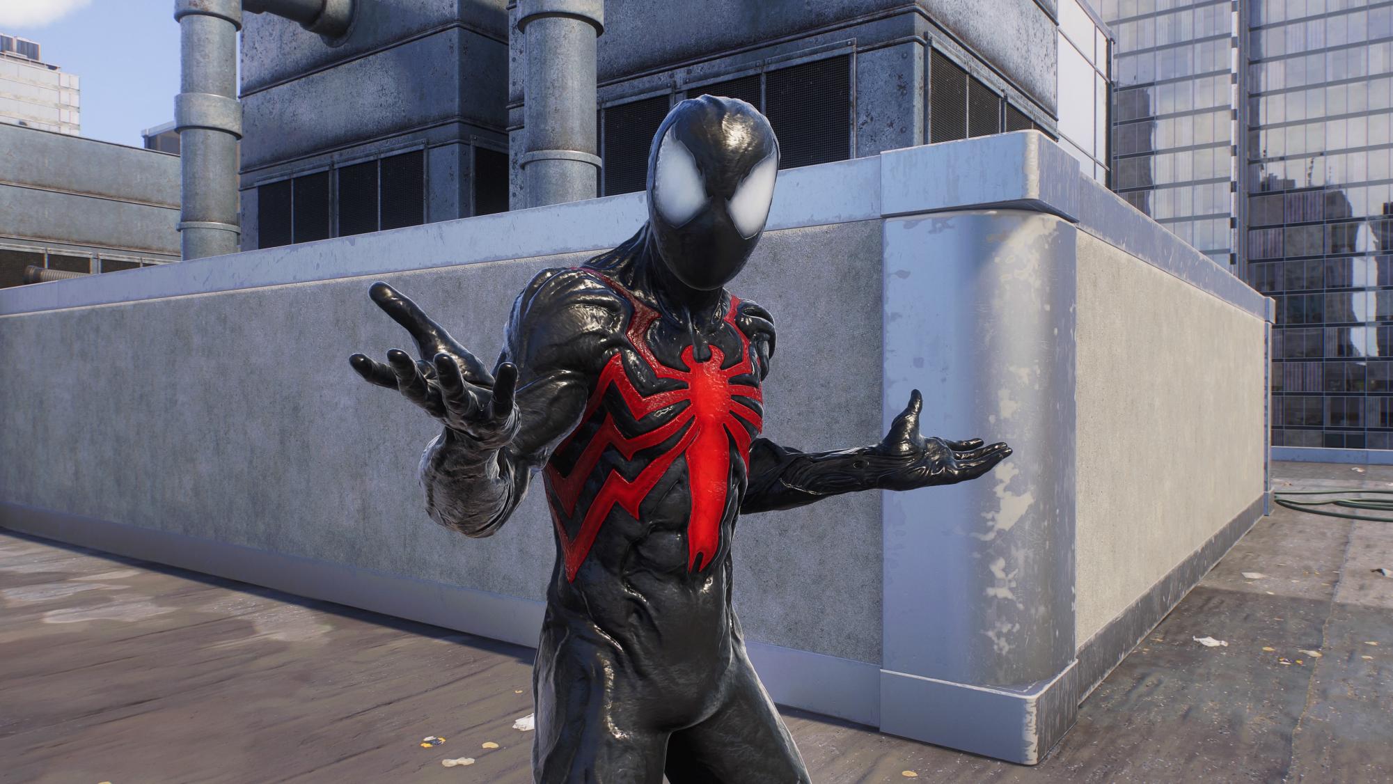 The Symbiote Suit (Style 2) for Peter Parker (Captured in Photo Mode of Marvel’s Spider-Man 2 on the PlayStation 5)