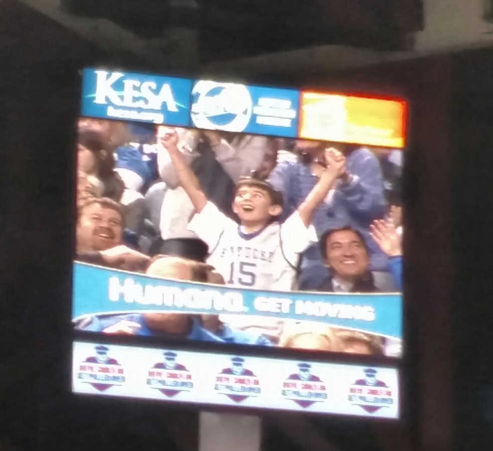 A young and passionate Miles Dobson cheering on the Blue and White