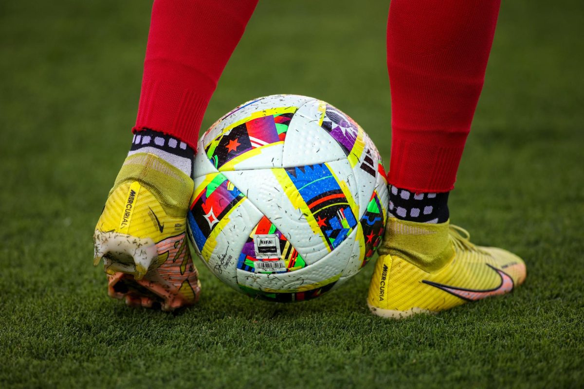 May 7, 2024; Kennesaw, Georgia, USA; A detailed view of an MLS ball and the boots of Atlanta United defender Brooks Lennon (11) before a game against Charlotte Independence at Fifth Third Bank Stadium. Mandatory Credit: Brett Davis-USA TODAY Sports