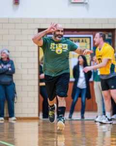 Mr. Estephan hits a celebration after a three (photo courtesy of Jack Bates)