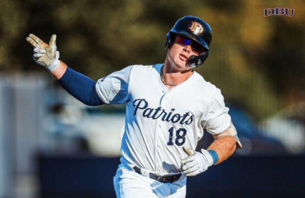 Jake Bennett rounding the bases for DBU after a home run (Photo courtesy of Jake Bennett)