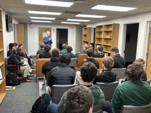 Mr. Stemle delivering his message (Photo by Cathy Reynolds)