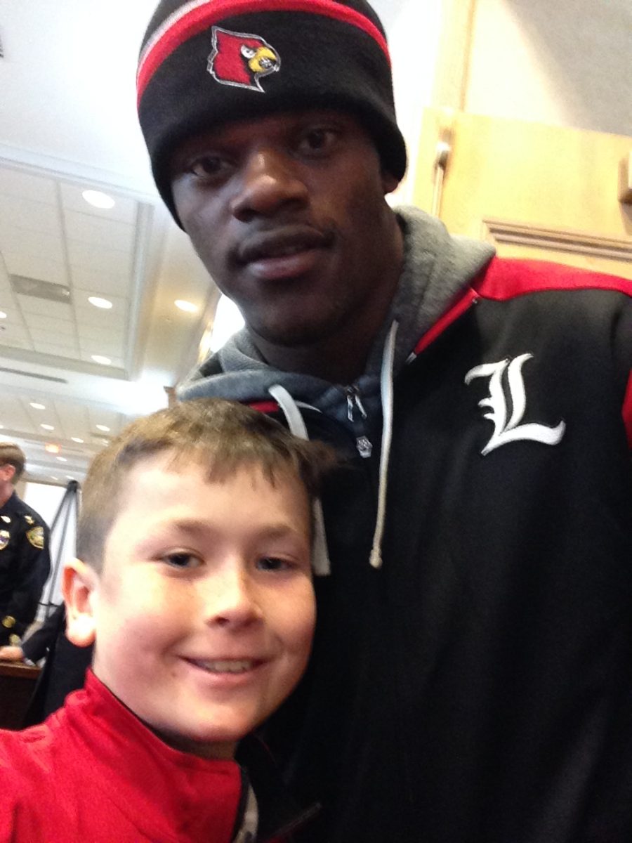 Mason Trimble with Lamar Jackson