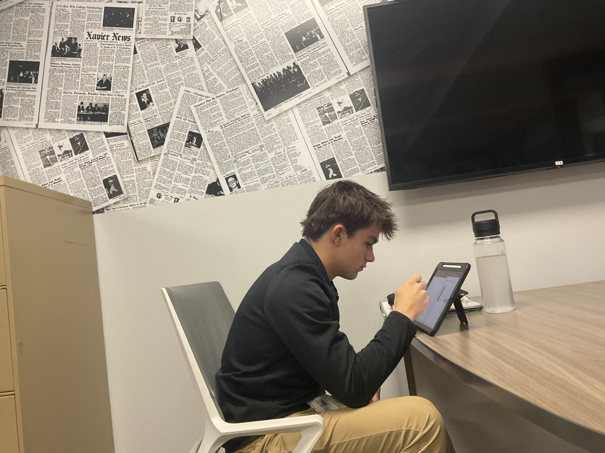 Journalism student hard at work