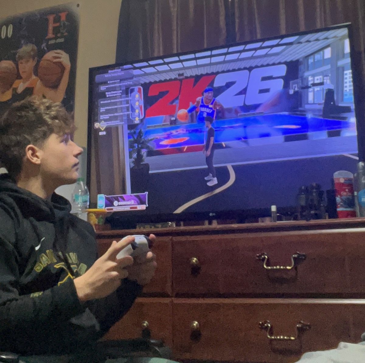 Me playing 2k during my free time.