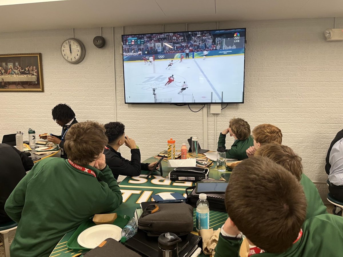 D period lunch watching Hockey