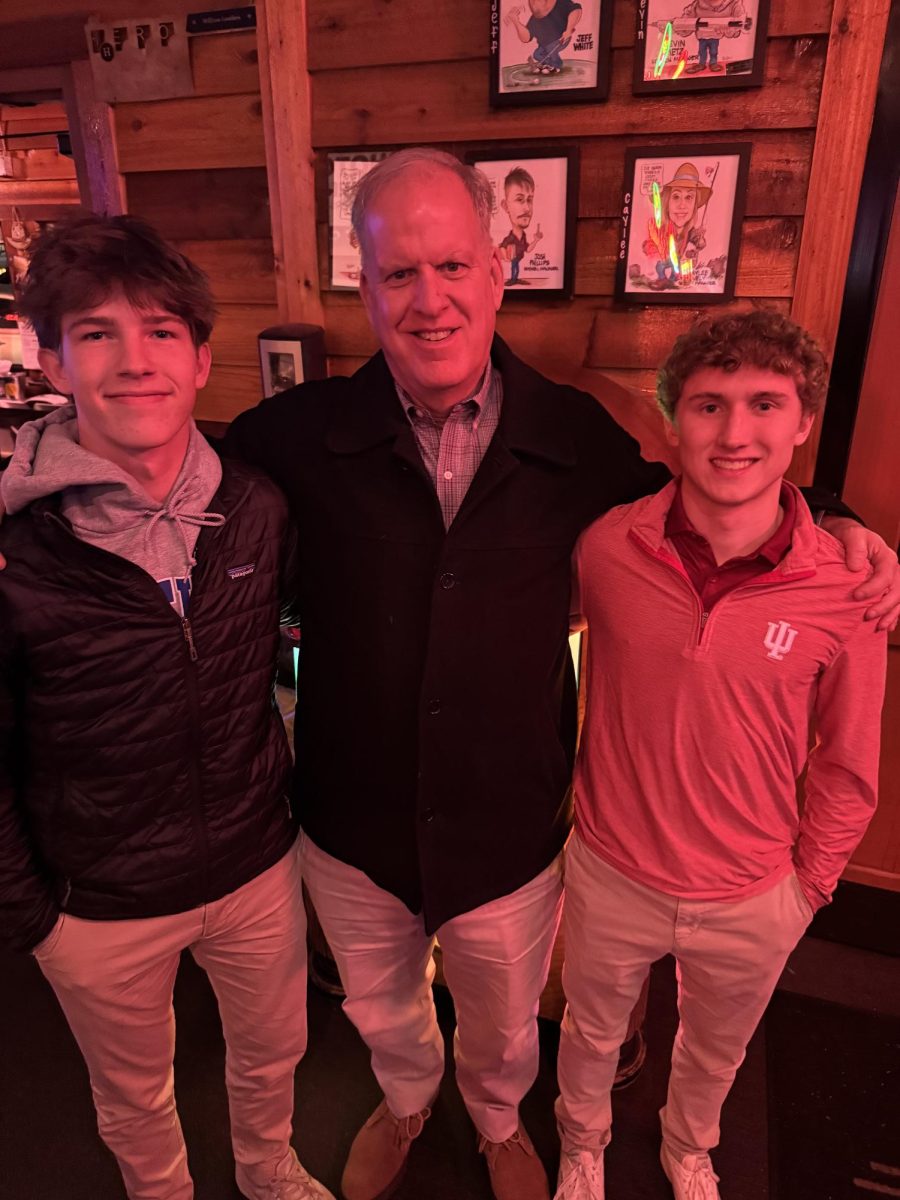 (Left to right) Henry Pape, Coach Simms, and Jackson Riggle out to dinner at Texas Roadhouse.